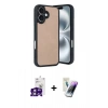 MARSİLYAN™- iPhone 16 Kılıf Kıvılcım Işık Serisi - Şeffaf Pasifik Cam Ekran Koruyucu + Bilvis Titan Kamera Lens - PE