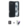 MARSİLYAN™- iPhone 16 Kılıf Kıvılcım Işık Serisi - Şeffaf Pasifik Cam Ekran Koruyucu + PVD Metal Kamera Lens - PE