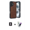MARSİLYAN™- iPhone 16 Kılıf Kıvılcım Işık Serisi - Şeffaf Pasifik Cam Ekran Koruyucu + PVD Metal Kamera Lens - PE