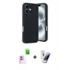 MARSİLYAN™- iPhone 16 Kılıf Kıvılcım Işık Serisi - Şeffaf Pasifik Cam Ekran Koruyucu + Raze Metal Kamera Lens - PE