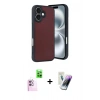 MARSİLYAN™- iPhone 16 Kılıf Kıvılcım Işık Serisi - Şeffaf Pasifik Cam Ekran Koruyucu + Raze Metal Kamera Lens - PE