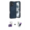 MARSİLYAN™- iPhone 16 Kılıf Kıvılcım Işık Serisi - Şeffaf Pasifik Cam Ekran Koruyucu + Bilvis Titan Kamera Lens - YL