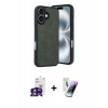 MARSİLYAN™- iPhone 16 Kılıf Kıvılcım Işık Serisi - Şeffaf Pasifik Cam Ekran Koruyucu + Bilvis Titan Kamera Lens - YL