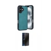 MARSİLYAN™- iPhone 16 Kılıf Kıvılcım Işık Serisi - Siyah 3D Antistatik Hayalet Cam Ekran Koruyucu