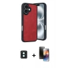 MARSİLYAN™- iPhone 16 Kılıf Kıvılcım Işık Serisi - Siyah 3D Antistatik Mat Seramik Nano Ekran Koruyucu + PVD Metal Kamera Lens - YL