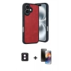 MARSİLYAN™- iPhone 16 Kılıf Kıvılcım Işık Serisi - Siyah 3D Antistatik Mat Seramik Nano Ekran Koruyucu + PVD Metal Kamera Lens - PE