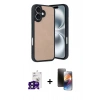 MARSİLYAN™- iPhone 16 Kılıf Kıvılcım Işık Serisi - Siyah 3D Antistatik Mat Seramik Nano Ekran Koruyucu + Bilvis Titan Kamera Lens - SH