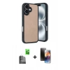 MARSİLYAN™- iPhone 16 Kılıf Kıvılcım Işık Serisi - Siyah 3D Antistatik Mat Seramik Nano Ekran Koruyucu + Raze Metal Kamera Lens - SH