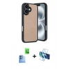 MARSİLYAN™- iPhone 16 Kılıf Kıvılcım Işık Serisi - Siyah 3D Antistatik Seramik Nano Ekran Koruyucu + Raze Metal Kamera Lens - LT