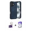 MARSİLYAN™- iPhone 16 Kılıf Kıvılcım Işık Serisi - Siyah Bilvis 5in1 3D Magic Cam Ekran Koruyucu + Bilvis Titan Kamera Lens - YL