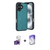 MARSİLYAN™- iPhone 16 Kılıf Kıvılcım Işık Serisi - Siyah Bilvis 5in1 3D Magic Cam Ekran Koruyucu + Bilvis Titan Kamera Lens - PE