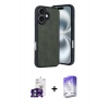 MARSİLYAN™- iPhone 16 Kılıf Kıvılcım Işık Serisi - Siyah Bilvis 5in1 3D Magic Cam Ekran Koruyucu + Bilvis Titan Kamera Lens - YL