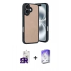 MARSİLYAN™- iPhone 16 Kılıf Kıvılcım Işık Serisi - Siyah Bilvis 5in1 3D Magic Cam Ekran Koruyucu + Bilvis Titan Kamera Lens - PE