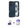 MARSİLYAN™- iPhone 16 Kılıf Kıvılcım Işık Serisi - Siyah Bilvis 5in1 3D Magic Cam Ekran Koruyucu + Gümüş Bilvis Titan Kamera Lens