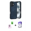MARSİLYAN™- iPhone 16 Kılıf Kıvılcım Işık Serisi - Siyah Bilvis 5in1 3D Magic Cam Ekran Koruyucu + Raze Metal Kamera Lens - PE