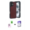 MARSİLYAN™- iPhone 16 Kılıf Kıvılcım Işık Serisi - Siyah Bilvis 5in1 3D Magic Cam Ekran Koruyucu + Raze Metal Kamera Lens - PE