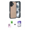 MARSİLYAN™- iPhone 16 Kılıf Kıvılcım Işık Serisi - Siyah Bilvis 5in1 3D Magic Cam Ekran Koruyucu + Raze Metal Kamera Lens - PE