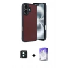 MARSİLYAN™- iPhone 16 Kılıf Kıvılcım Işık Serisi - Siyah Bilvis 5in1 3D Magic Cam Ekran Koruyucu + PVD Metal Kamera Lens - YL