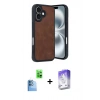 MARSİLYAN™- iPhone 16 Kılıf Kıvılcım Işık Serisi - Siyah Bilvis 5in1 3D Magic Cam Ekran Koruyucu + Raze Metal Kamera Lens - LT