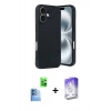 MARSİLYAN™- iPhone 16 Kılıf Kıvılcım Işık Serisi - Siyah Bilvis 5in1 3D Magic Cam Ekran Koruyucu + Raze Metal Kamera Lens - LT