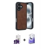 MARSİLYAN™- iPhone 16 Kılıf Kıvılcım Işık Serisi - Siyah Bilvis 5in1 5D Magic Hayalet Cam Ekran Koruyucu + Bilvis Titan Kamera Lens - YL
