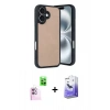 MARSİLYAN™- iPhone 16 Kılıf Kıvılcım Işık Serisi - Siyah Bilvis 5in1 5D Magic Hayalet Cam Ekran Koruyucu + Raze Metal Kamera Lens - PE