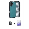 MARSİLYAN™- iPhone 16 Kılıf Kıvılcım Işık Serisi - Siyah Bilvis 5in1 5D Magic Hayalet Cam Ekran Koruyucu + PVD Metal Kamera Lens - MI