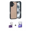 MARSİLYAN™- iPhone 16 Kılıf Kıvılcım Işık Serisi - Siyah Bilvis 5in1 5D Magic Hayalet Cam Ekran Koruyucu + Pembe Bilvis Titan Kamera Lens