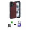 MARSİLYAN™- iPhone 16 Kılıf Kıvılcım Işık Serisi - Siyah Bilvis 5in1 5D Magic Hayalet Cam Ekran Koruyucu + Raze Metal Kamera Lens - SH