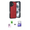 MARSİLYAN™- iPhone 16 Kılıf Kıvılcım Işık Serisi - Siyah Bilvis 5in1 5D Magic Hayalet Cam Ekran Koruyucu + Raze Metal Kamera Lens - PE