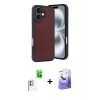 MARSİLYAN™- iPhone 16 Kılıf Kıvılcım Işık Serisi - Siyah Bilvis 5in1 5D Magic Hayalet Cam Ekran Koruyucu + Raze Metal Kamera Lens - BZ