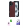 MARSİLYAN™- iPhone 16 Kılıf Kıvılcım Işık Serisi - Siyah Bilvis 5in1 5D Magic Hayalet Cam Ekran Koruyucu + Raze Metal Kamera Lens - PE