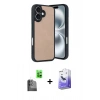 MARSİLYAN™- iPhone 16 Kılıf Kıvılcım Işık Serisi - Siyah Bilvis 5in1 5D Magic Hayalet Cam Ekran Koruyucu + Raze Metal Kamera Lens - SH