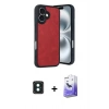MARSİLYAN™- iPhone 16 Kılıf Kıvılcım Işık Serisi - Siyah Bilvis 5in1 5D Magic Hayalet Cam Ekran Koruyucu + PVD Metal Kamera Lens - YL