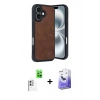 MARSİLYAN™- iPhone 16 Kılıf Kıvılcım Işık Serisi - Siyah Bilvis 5in1 5D Magic Hayalet Cam Ekran Koruyucu + Raze Metal Kamera Lens - BZ