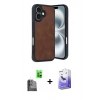 MARSİLYAN™- iPhone 16 Kılıf Kıvılcım Işık Serisi - Siyah Bilvis 5in1 5D Magic Hayalet Cam Ekran Koruyucu + Raze Metal Kamera Lens - SH