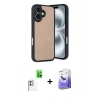 MARSİLYAN™- iPhone 16 Kılıf Kıvılcım Işık Serisi - Siyah Bilvis 5in1 5D Magic Hayalet Cam Ekran Koruyucu + Raze Metal Kamera Lens - BZ
