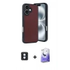 MARSİLYAN™- iPhone 16 Kılıf Kıvılcım Işık Serisi - Siyah Bilvis 5in1 5D Magic Hayalet Cam Ekran Koruyucu + PVD Metal Kamera Lens - MI