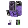 MARSİLYAN™- iPhone 16 Kılıf Kıvılcım Modern Serisi - Şeffaf 360 Full Body Arka Koruyucu + Bilvis Titan Kamera Lens - PE
