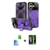 MARSİLYAN™- iPhone 16 Kılıf Kıvılcım Modern Serisi - Şeffaf 360 Full Body Arka Koruyucu + Raze Metal Kamera Lens - LT