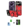 MARSİLYAN™- iPhone 16 Kılıf Kıvılcım Modern Serisi - Şeffaf 360 Full Body Arka Koruyucu + Raze Metal Kamera Lens - LT