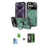 MARSİLYAN™- iPhone 16 Kılıf Kıvılcım Modern Serisi - Şeffaf 360 Full Body Arka Koruyucu + Raze Metal Kamera Lens - LT