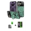 MARSİLYAN™- iPhone 16 Kılıf Kıvılcım Modern Serisi - Şeffaf 360 Full Body Arka Koruyucu + Raze Metal Kamera Lens - SH