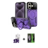 MARSİLYAN™- iPhone 16 Kılıf Kıvılcım Modern Serisi - Şeffaf 360 Full Body Arka Koruyucu + Bilvis Titan Kamera Lens - YL