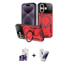 MARSİLYAN™- iPhone 16 Kılıf Kıvılcım Modern Serisi - Şeffaf Pasifik Cam Ekran Koruyucu + Bilvis Titan Kamera Lens - YL