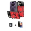 MARSİLYAN™- iPhone 16 Kılıf Kıvılcım Modern Serisi - Siyah 3D Antistatik Mat Seramik Nano Ekran Koruyucu + PVD Metal Kamera Lens - MI