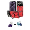 MARSİLYAN™- iPhone 16 Kılıf Kıvılcım Modern Serisi - Siyah 3D Antistatik Seramik Nano Ekran Koruyucu + Bilvis Titan Kamera Lens - SH