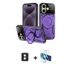 MARSİLYAN™- iPhone 16 Kılıf Kıvılcım Modern Serisi - Siyah 3D Antistatik Seramik Nano Ekran Koruyucu + PVD Metal Kamera Lens - MI