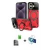 MARSİLYAN™- iPhone 16 Kılıf Kıvılcım Modern Serisi - Siyah 3D Antistatik Seramik Nano Ekran Koruyucu + Raze Metal Kamera Lens - SH