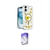 MARSİLYAN™- iPhone 16 Kılıf Kozmos Doku - Siyah Bilvis 5in1 3D Magic Cam Ekran Koruyucu